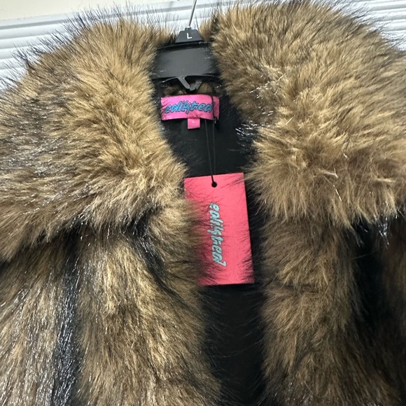 Edikted Women's Brown Faux Fur Jacket - Picture 5 of 7